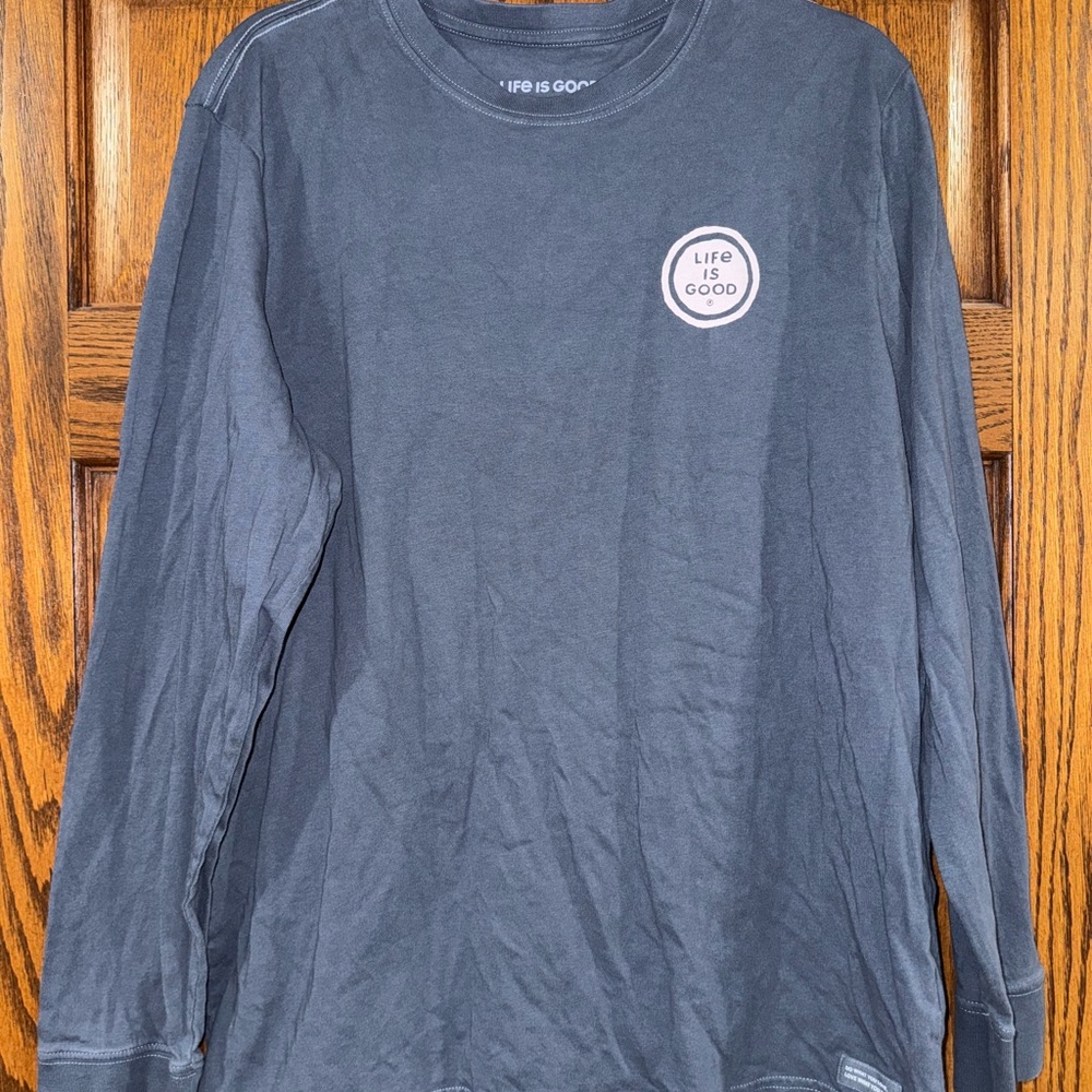 Life Is Good Men's Dark Gray Long Sleeve Tee